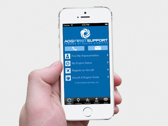 Dallas Airmotive’s F1RST Support customers use the MyTurbine app to put global AOG engine support at their fingertips. They can check estimates and engine completion dates, connect with an area sales rep and more.
