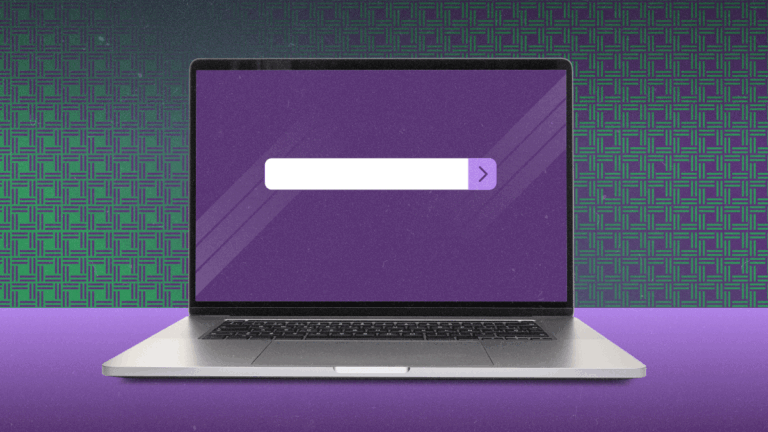 A gif of a laptop with someome searching for keywrods