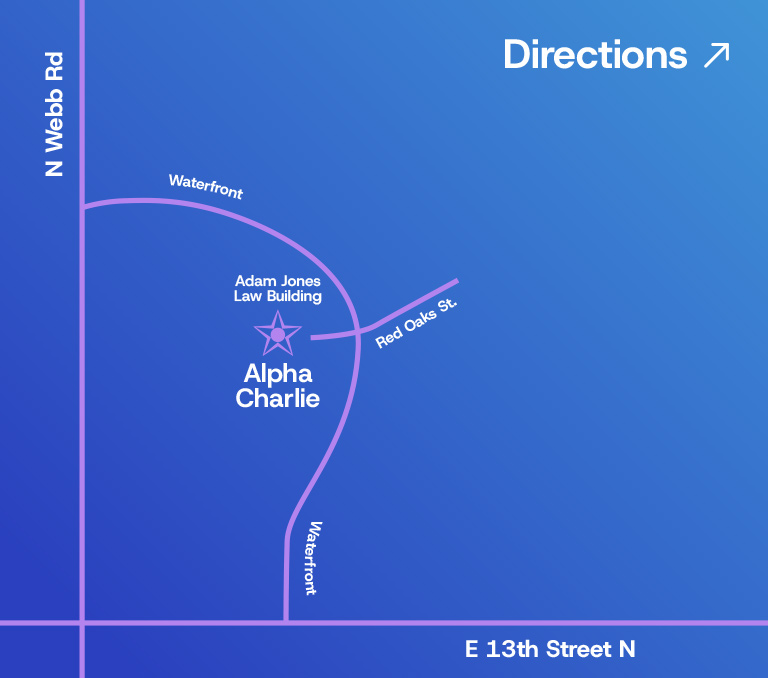 map showing alpha charlie in Waterfront in Wichita